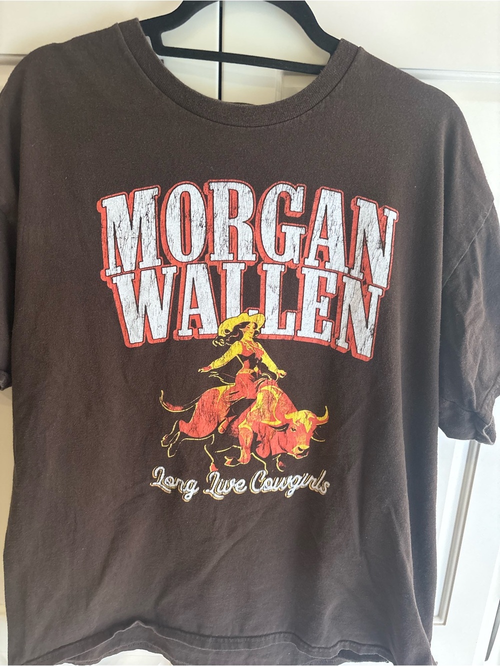 Morgan Wallen Brown Graphic Tee - 'Long Live Cowgirls' size large
